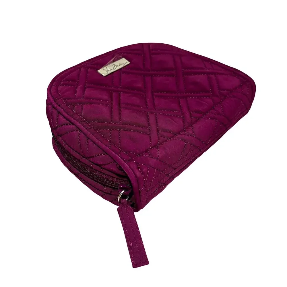 Vera Bradley purple berry quilted cotton jewelry case zipper pouch top handles